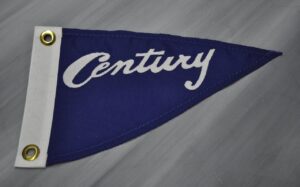 Century pennant flag circa 1945-1950 in navy.