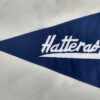 Hatteras burgee pennant flag in blue 16x24 back side.