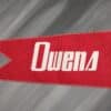 Owens burgee pennant flag circa late 1950s back side.